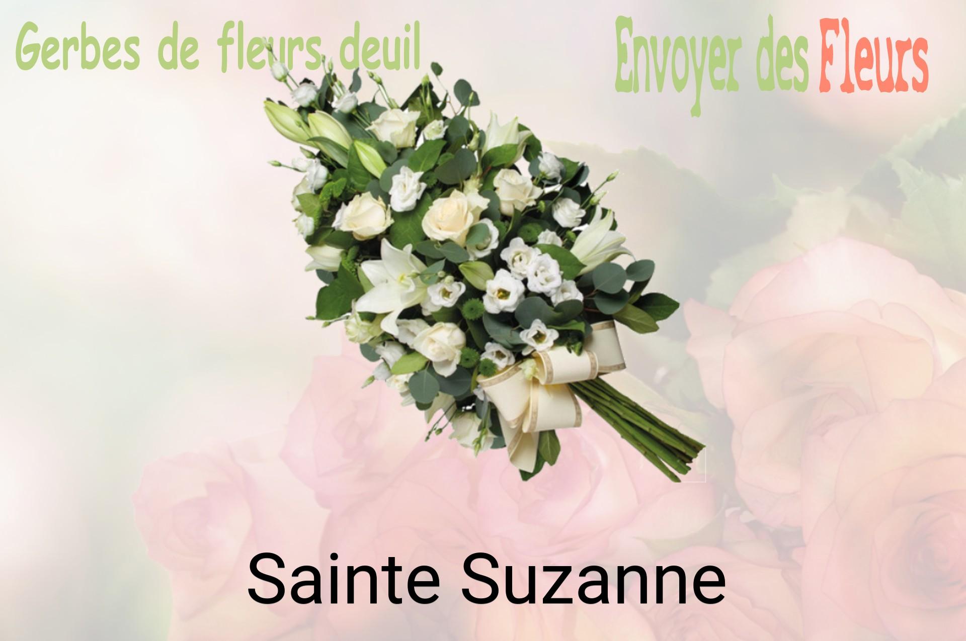 Gerbe de fleurs de deuil livrée à Sainte-Suzanne